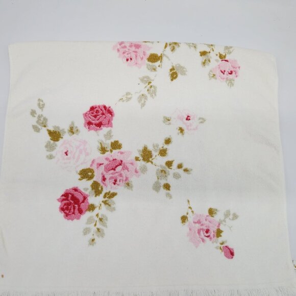 Vintage Stevens Utica and Hope Fashion Pink Roses Floral Pattern Towel - Picture 10 of 13